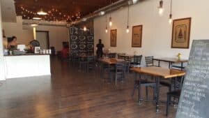 Coffee Shop with tables & Chairs and Ordering Counter